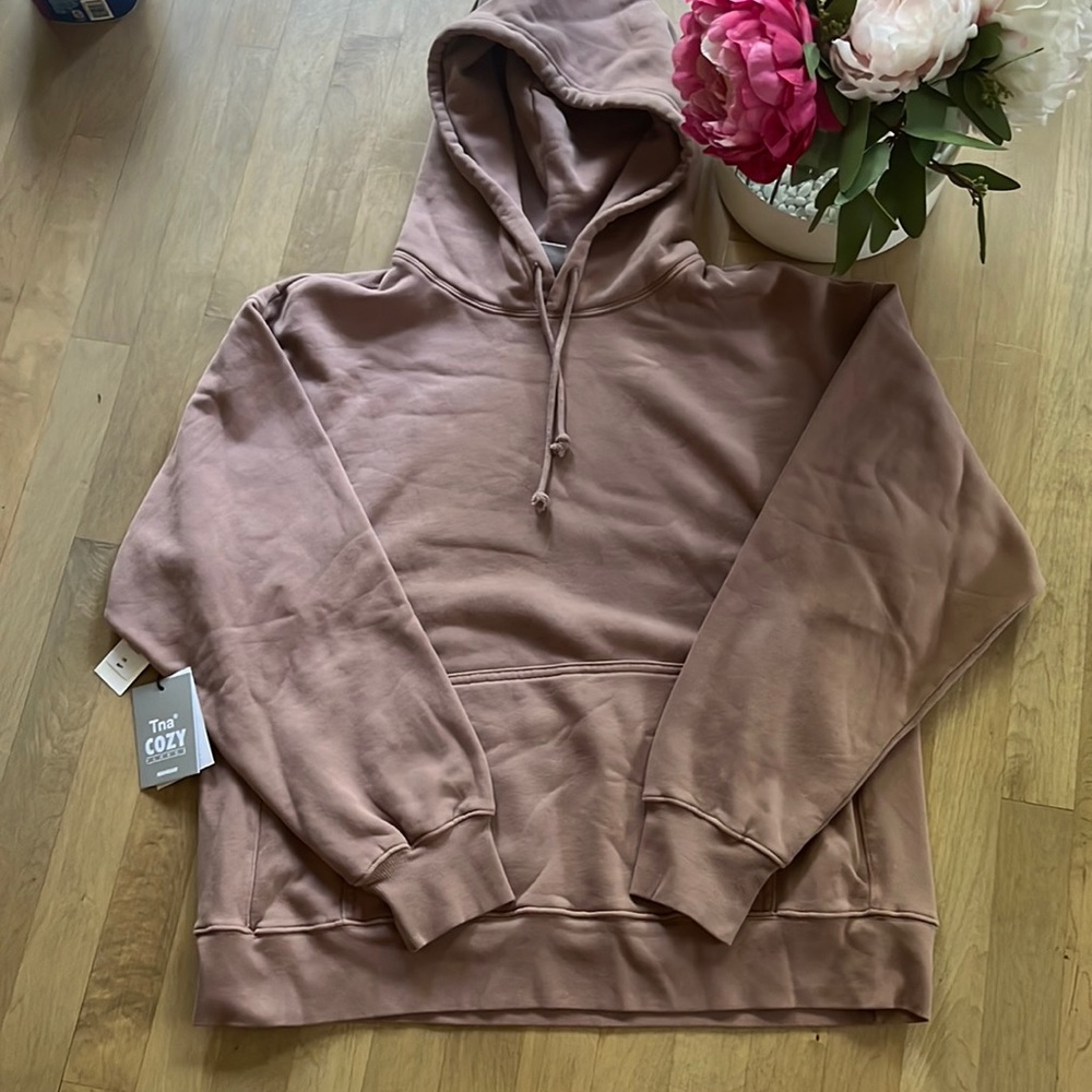NWT Aritzia Dusty Mauve TNA Cozy Boyfriend Sweatshirt